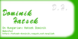 dominik hatsek business card